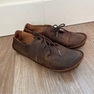 Clarks Janey Mae Beeswax Brown Leather Oxford Women’s Shoes Size 10